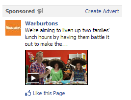 Warburtons Facebook ad