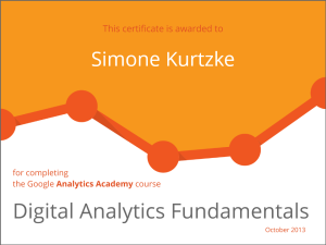 Google Analytics Academy - Certificate