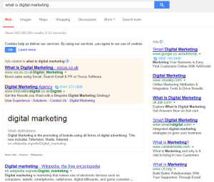 What is Digital Marketing search query