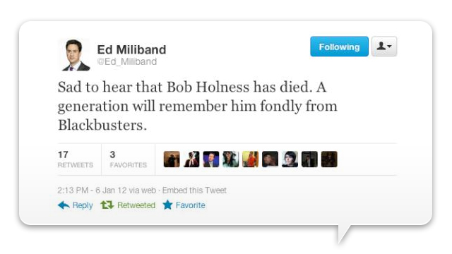 Ed Miliband Twitter fail - Blackbusters